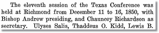 1850 Texas Conference 1850 Texas Conference