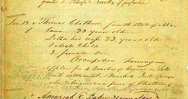 Lake Creek Settlement in Austin's Register of Families 1834