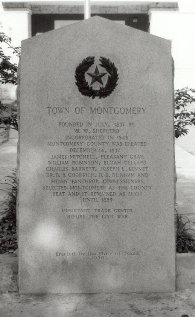 Montgomery Texas Centennial Marker W. W. Shepperd